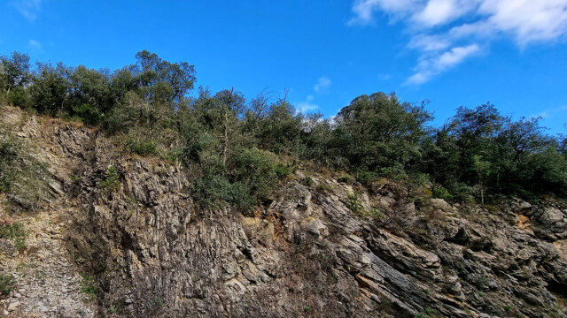 Faille des Cévennes - zone broyée et comprimée - St-Hippolyte-du-Fort