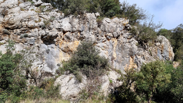 Faille des Cévennes au niveau de l’Argentesse D999 (photo P. Gaubert)
