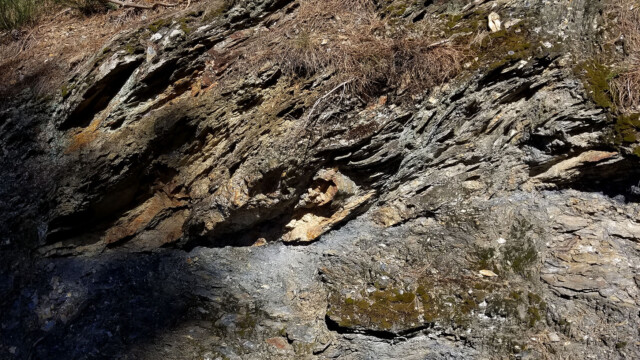 Plissements dans les schistes graphiteux au Col de l'Exil